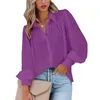 Top de estilo urbano elegante e elegante feminino com pregas de cor sólida de moda solta de manga longa camisa chique para mulheres roupas femininas AST89122