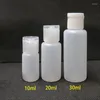 Förvaringsflaskor 30 st 10 ml 20 ml 30 ml plast PE Flip Lotion Squeezable Cosmetic Prov Container Travel Liquid Screw Fill Injektionsflaskor