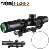 البصريات YUBEEN 15X24 SCOPE JACHT النطاق البصري التكتيكي البصري عبر TORENTJE نطاق قفل نطاق Airsoft Spiegel Airsoft Air AR15