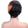 1B/27 Ombre kleur pixie gesneden pruik volledige machine gemaakt menselijk haarpruiken vooraf geplukte short cut bob pruiken braziliaanse remy honing blonde pruik