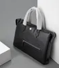 Подлинная кожаная портфель с большой емкостью для ноутбука для бизнеса, торговые компании, дизайнер с твердым цветом оригинал сумочка повседневная сумка на молнии на молнии на молнии