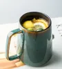 Kubki 700 ml Europa retro ceramiczny kubek z łyżką kawy kreatywny biuro herbata napój pary pary prezentowe filiżanki na filiżanki bar