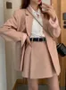 Arbeitskleider koreanische Mode Frauen Vintage Chic Blazer Zwei Stücke Set lässige losen Jacken Mantel Miniröcke Anzug weiblich elegantes Formal