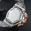 2024 Royal Gold Pop Watch Outdoor Sports Watch Quartz Metal Bezel Steel Riem Dial Display Kalender