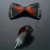 Luxe bruiloft vlinderdas voor mannen Classic Black Pretied Bowtie Booch Set Party Feather Butterfly Knot Gift Man Accessories 240412