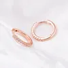 Boucles d'oreilles STAD VOLINE S925 STERLING Silver 925 Zircon Small Hoop Women Rose Gold Fashion Gift