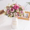 Fiori decorativi docidaci rose da tè artificiale per accessori per decorazioni per la casa vaso finta piante di plastica in plastica