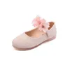 Girls Shoes Children Wedding Princess School Shoe Kids Summer Rhinestone Flower Student Sandals Fashion Flats G26 240417