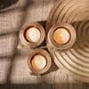 Świece Kreatywny drewniany świecznik soczysty roślinny taca na stolik Dekoracja stolika