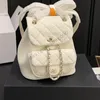 Women Designer Backpack Bag Sheepskin pattern Leather Diamond Light Gold Hardware Matelasse Chain Adjustable Shoulder Strap Quilted Flap School Bags