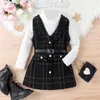 Ensembles de vêtements Baby Girl Plaid Tenues