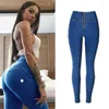 Jeans féminins hauts push up push up streetwear skinny denim pant mujer bleu stretch spandex jeggings jegings deges spodnie damskie