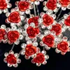 Clip per capelli Fashion Wedding Bridal Parl Flower Rose Rose Crystal Crystal Rhinestone Pin Accessori per la damigella per capelli da damigella