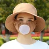 Wide Brim Hats Bucket Hat Tea Picking Cap Flower With Removable Mask Dust Sunscreen Protect Neck Anti-uv Fisherman Unisex