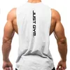 Marque Just Gym Clothing Fitness Mens Côtes coupés Coupage Tshirts Drop-trous d'arming Bodybuilding Tops Workout Sans manches gilet 240410