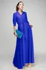 Robes décontractées SD54 2024 de haute qualité sur mesure de haute qualité Femme Elegant Blue Color Long Long Mancheve Mariffon Maxi Vêtements musulmans Femmes Abaya