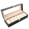 Watch Box 12Slot Case with Large Glass Lid Removable Pillows Organizer Gift for Loved Ones 240412