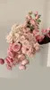 Décor de mariage rose poussière rose rougir nude clairs riz blanc artificiel rose flower row road guide s drop 240422