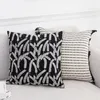 Kudde inyahome svarta blad Jacquard kast täcker flerfärgad texturerad boho -fodral modern neutral kudde för soffa soffa