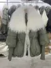 Dames naar beneden parkas Janveny Winter Winter Women Puffer Coat White Duck Jacket Super Large Real Sier Fur Collar Fashion Female Outerwear Drop D DHI60