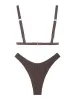 セットZaful Women's DeepV NeckPlunging Necksuit Solid Triangleパッド付きビキニトップハイカットボトム水着ビキニセットビーチウェア