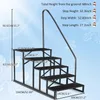 5ステップはしご手すりのある段階、地面の上にプールのはしご、660 lb荷重容量RVステップアンチスリップパネルを備えた手順、到達して高くなるためのモバイルホームステア