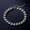 Zakol Classic Leaf Forma de folha cúbica Chain Link Chain Bracelets Luxury cz bracelete de pedra brilhante jóias de casamento BP2173 240423