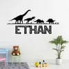 Custom Name Wall Stickers Boys Room Decoration Jurassic Park Vinyl Decals Dinosaur Decor Kids Bedroom Art Mural Nursery 240426