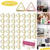 Otros suministros para la fiesta de eventos 100pcs Tarjetas de mesa Triángulo de triángulo Mini metal PO Número de imagen Decoración de bodas Dhosi