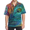 Men's Casual Shirts Mens Button Down Beach 3d Print Colorful Graffiti Zebra Pattern Hawaiian Shirt Short Sleeve Aloha