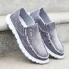 Casual schoenen heren canvas zachte zool niet-slip sneakers werken rond teen comfortabele slip op loafers sapato masculina