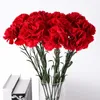 Fiori decorativi 1pc Carnazioni rosse di fiori artificiali Vero touch FINCE SEGI POPS PER L'ACCETTO GIOCHI DI VALINE MATHE