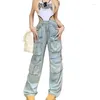 Women's Jeans 2024 Pants Summer Leisure Broad Leg Loose And Cmfortable Appear Thin