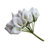 Fleurs décoratives 12pcs mini mariage artificiel de mariée fausse décor de fête bouquet pe rand-touch fleur (blanc)