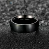 Band Rings Classic Mens Stainless Steel Ring Black Solid Simple Vintage Ring Mens Wedding Band Christmas Party Jewelry Gift Wholesale Q240427