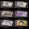 Cüzdan Cüzdan Erkekler Kısa Tuval Yabancı Dolar Dolar Notlar Desen Para Klip Sıfır Cüzdan Kart Nakit Para Para Tutucu Çanta