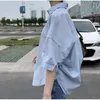 Женские блузки в середине рукава Thin Woman 2024 Summer Loose Fashion нерегулярная рубаш