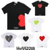 Fashion Men Play T Designer Red Heart Wirtities Commodities Casual Women's Shirts des Badge Garcons Camisetas de alta calidad Top bordados de algodón