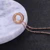 Högkvalitativ lyxhalsband Cartter Korean Round Roman Digital Clavicle Pendant Style With Diamond Rose Gold Girl Gift Titanium Steel Fashion