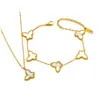 Klassische Schmetterlingsklear -Klee Armbänder Designer Armband Halskette Ohrringe fünf Blumenschmuck Geschenk für Womans Mens 4 Farben erhältlich hohe Qualität erhältlich
