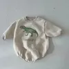 MILANCEL Autumn Baby Bodysuits Dinosaur Toddler One Piece Infant Boys Fleece Bodysuits Fur Lining Girl Clothing 240428