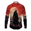 Men's Casual Shirts Japanese Samurai 3D Printed Lapel Shirt ManWomen Fashion Long Sleeves Button Tops Oversized Unisex Clothing