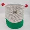 Fabricante aprovou a cesta de corda de algodão para a varanda da varanda para crianças brinquedos para crianças, cesta de armazenamento de grande capacidade