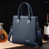 Aktetassen 2024 Herenfluiterij Hoogwaardige zakelijke merk PU Leather Schouder Messenger Bag Office Handtas Casual laptop