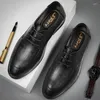 Casual Shoes Business Leather for Men Autumn Luxury Bekväma lägenheter Slip på svart kontorskarriärskor Non Zapatos Hombre