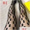 Socks Hosiery Designer Tights Stockings Womens Leggings Luxury Fl Letters Stretch Net Stocking Ladies Y Black Pantyhose For Party Drop Otxzo