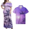 Casual jurken Cumagical 2024 Aankomst Polynesische Hawaiiaanse boomontwerp Zomerstrandjurk voor dames afdrukbaar met mannenhemd