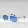 サングラス2024合金フレームレスの小さなフレームメガネ装飾ユーロアメリカスタイルのマルチカラーブランドデザイナーOCU