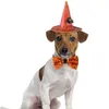 Appareils pour chiens Halloween Wizard Hat Bow Tie Set Chogs Cosplay Pet Cat Puppy Party Supplies