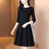 Casual Dresses Black Dress Style Temperament Slim Fit Hepburn Little Underlay kjol